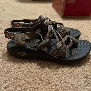 Chaco Black and Brown Sandals with Adjustable Straps and Textured Sole
